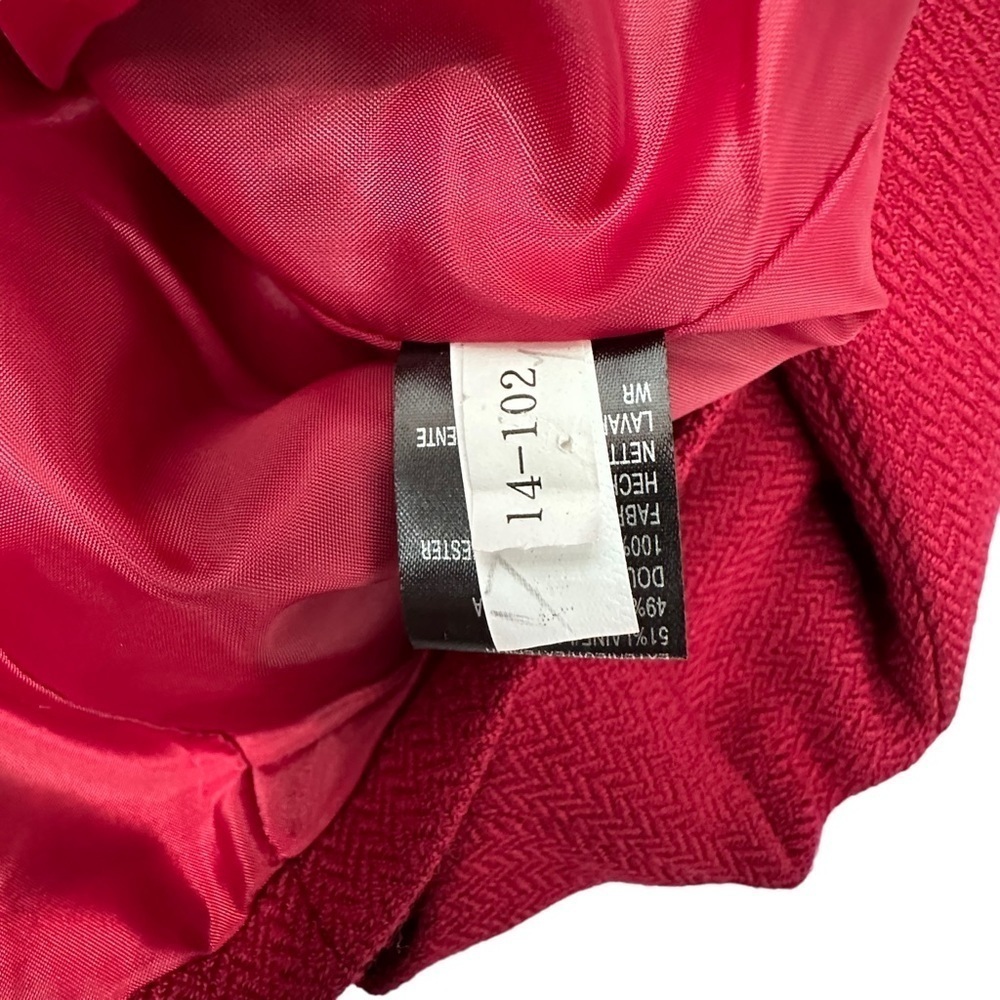 Tahari Women's Red Button Front Suit Jacket Size 14 - Picture 6 of 10
